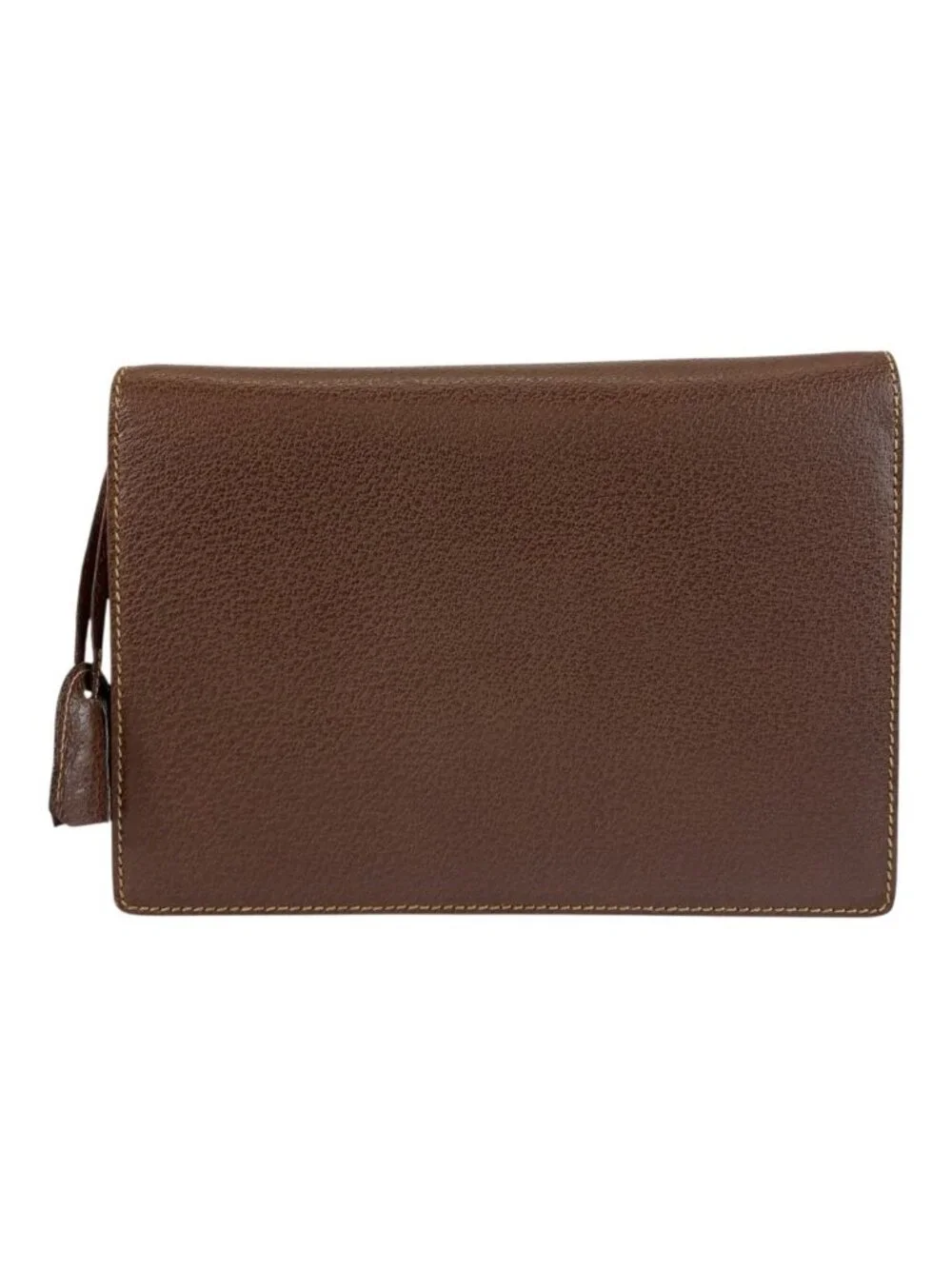 Gucci Brown Gold Leather Clutch